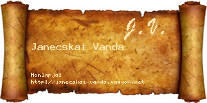Janecskai Vanda névjegykártya